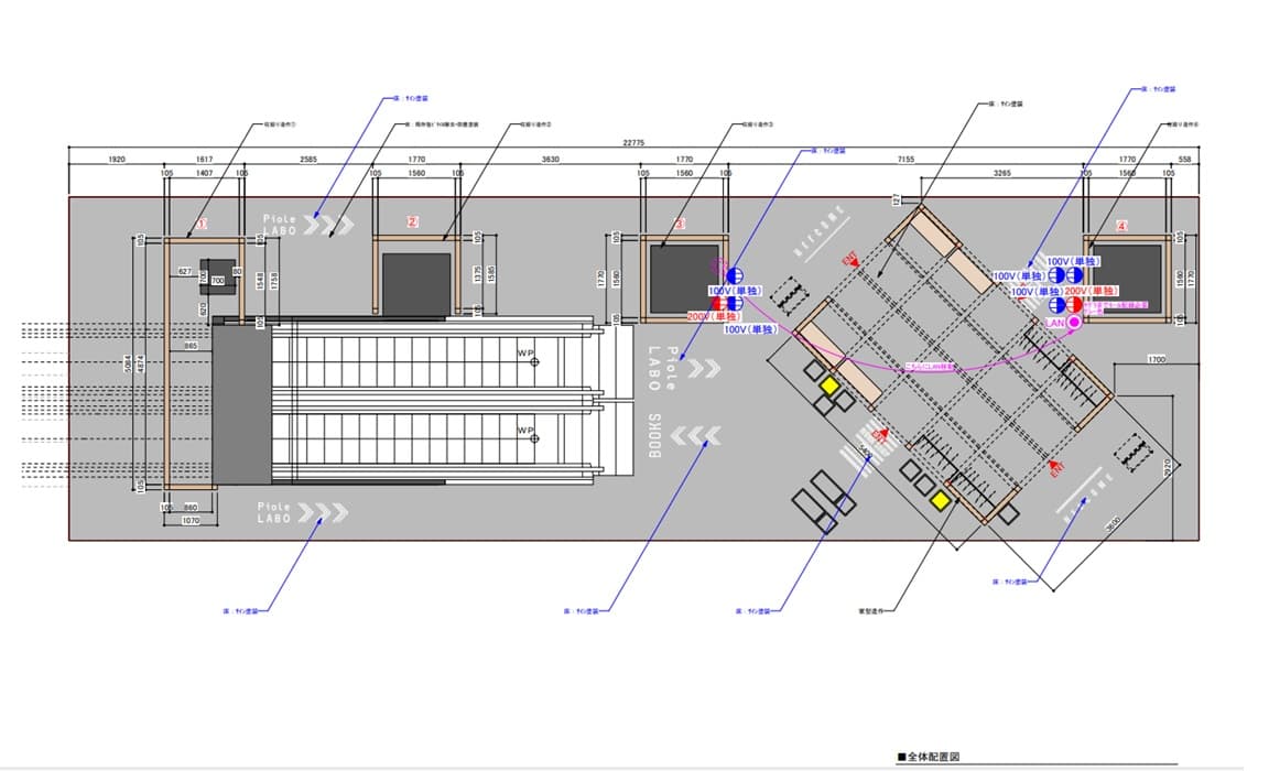 ポップアップストアやプロモーションイベント専用区画、ピオレ2の1Fピオレラボの図面・フロアマップ